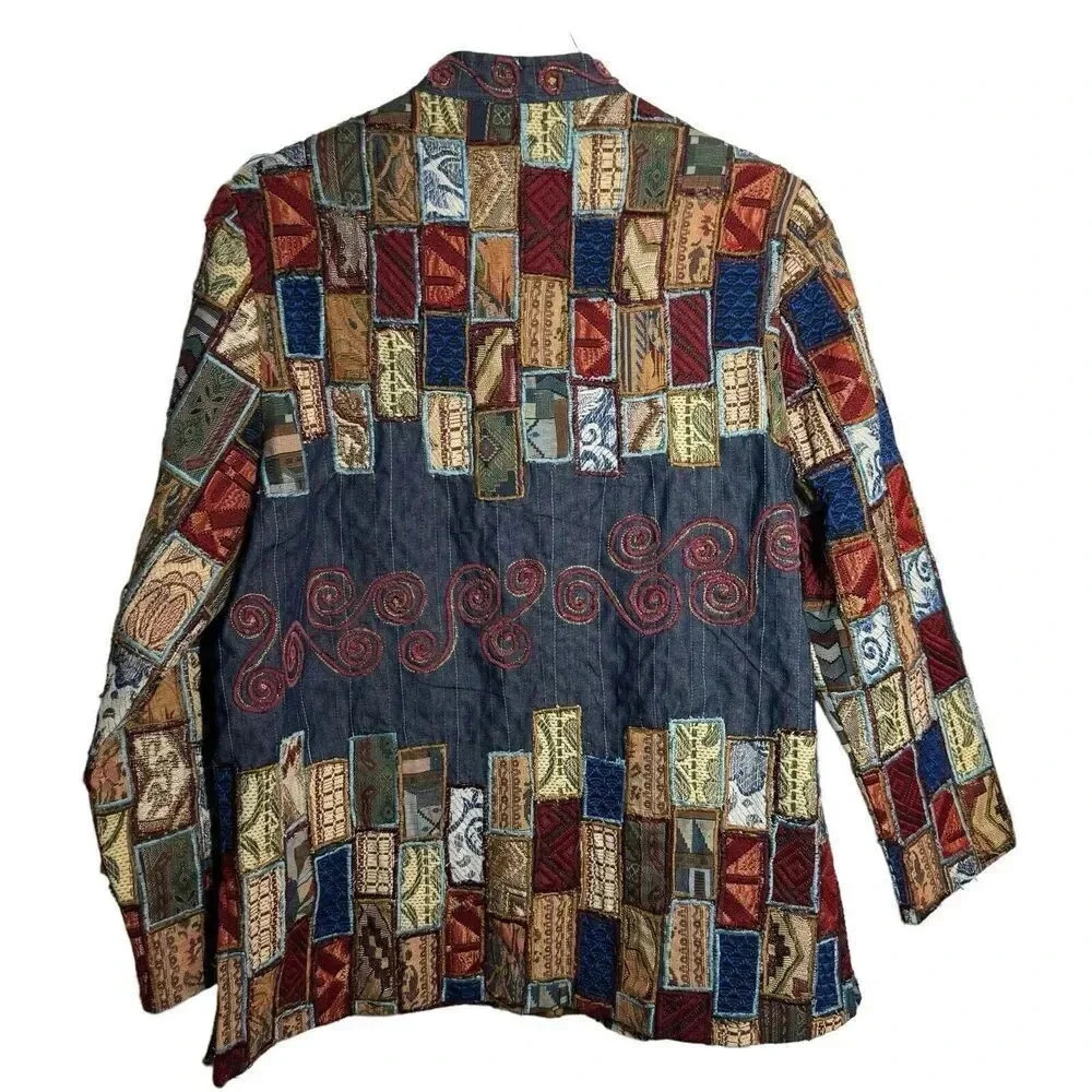 Sandy Starkman Vintage Patchwork Embroidered Coat… - image 6
